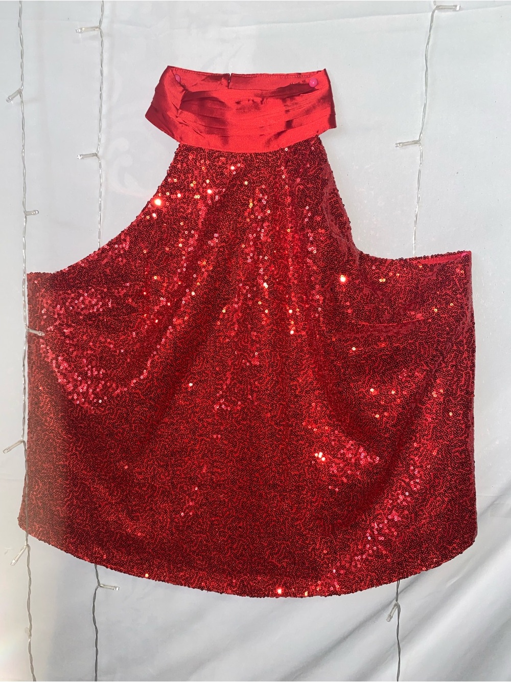 New York & Company Red Sequin A-Line blouse
